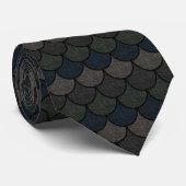 Dark Scalloped Dragon Scuster Krawatte (Gerollt)