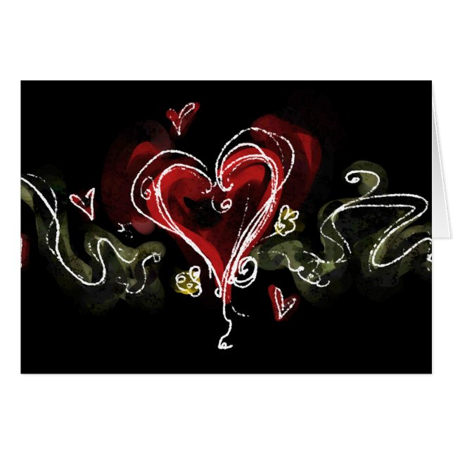 Dark Scribbly Heart (Vorderseite (Horizontal))