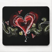 Dark Scribbly Heart Mousepad (Vorne)