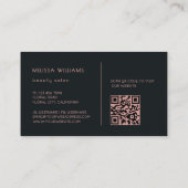 Dark Sculptural 3D Flowers Visitenkarte (Rückseite)