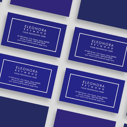 Dark Sea Blue Elegant Visitenkarte