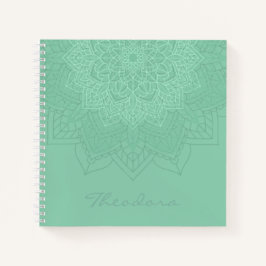 "Dark Sea Green" Mandala Notizblock