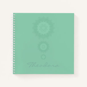 "Dark Sea Green" Mandala Notizblock