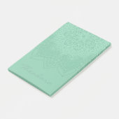 "Dark Sea Green" Mandala Post-it Klebezettel (angewinkelt)