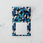 Dark Seamless Pattern with Blue Butterflies Morpho Ankündigung (Innenseite)