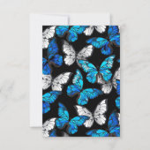 Dark Seamless Pattern with Blue Butterflies Morpho Dankeskarte (Vorderseite)