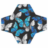 Dark Seamless Pattern with Blue Butterflies Morpho Fußball (Flach)
