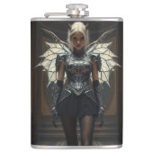 Dark Seraphim Queen – Fantasy Gothic Warrior Angel Flachmann (Vorderseite)