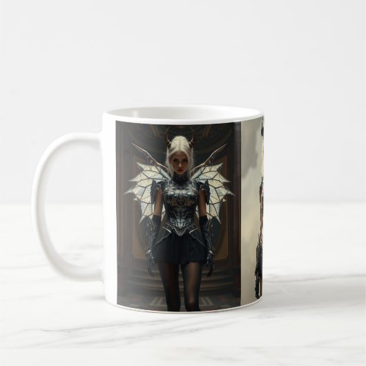 Dark Seraphim Queen – Fantasy Gothic Warrior Angel Kaffeetasse (Links)