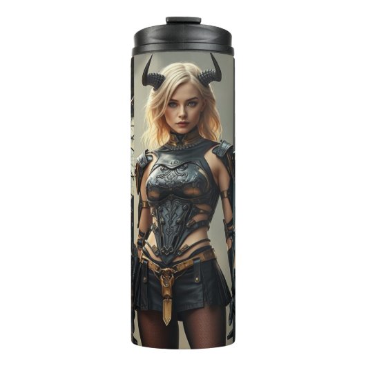 Dark Seraphim Queen – Fantasy Gothic Warrior Angel Thermosbecher (Vorderseite)