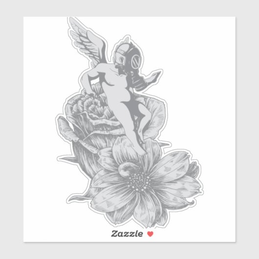Dark Seraphim und Blume Aufkleber (Blatt)
