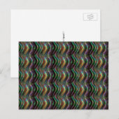 Dark Shiny Holographic Wave Pattern Pixel Postkarte (Vorne/Hinten)