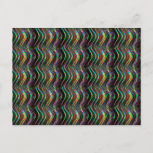 Dark Shiny Holographic Wave Pattern Pixel Postkarte