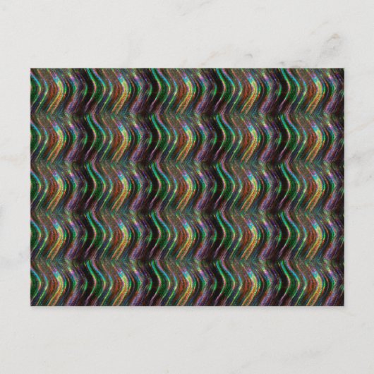 Dark Shiny Holographic Wave Pattern Pixel Postkarte (Vorderseite)