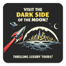 Dark Side of the Moon Sticker Vintage Sci-Fi
