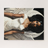 Dark Skin Black Girl Angel Angelcore Puzzle (Horizontal)
