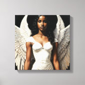 Dark Skin Black Girl Angel Leinwanddruck (Vorderseite)