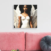 Dark Skin Black Girl Angel Leinwanddruck (Insitu (Wohnzimmer))