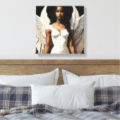 Dark Skin Black Girl Angel Leinwanddruck (Insitu (Schlafzimmer))
