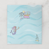 Dark Skin Lila Mermaid Geburtstag Platzkarte (Außenseite Aufgefaltet)