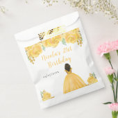Dark Skin Princess Gold Floral Birthday Party Geschenktütchen (Versiegelt)