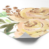 Dark Skin Princess Peach Floral Birthday Welcome Poster (Ecke)