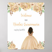 Dark Skin Princess Peach Quinceanera Willkommen Poster (Vorne)