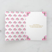 Dark Skin Princess Pink Happy Birthday Karte (Innenseite)