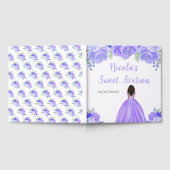 Dark Skin Princess Purple Sweet Sixteen Guest Book Gästebuch (Voll)