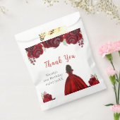 Dark Skin Princess Red Floral Birthday Geschenktütchen (Versiegelt)