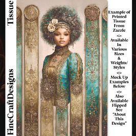 Dark Skin Woman, Baroque Panels DY1L Decoupage Seidenpapier