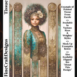 Dark Skin Woman, Baroque Panels DY1R Decoupage Seidenpapier