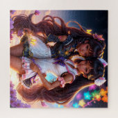 Dark-Skinned Anime Girl Characters Puzzle (Horizontal)