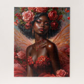 Dark-Skinned Rose Fairy In Red Puzzle (Vertikal)