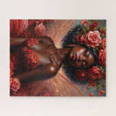 Dark-Skinned Rose Fairy In Red Puzzle (Horizontal)