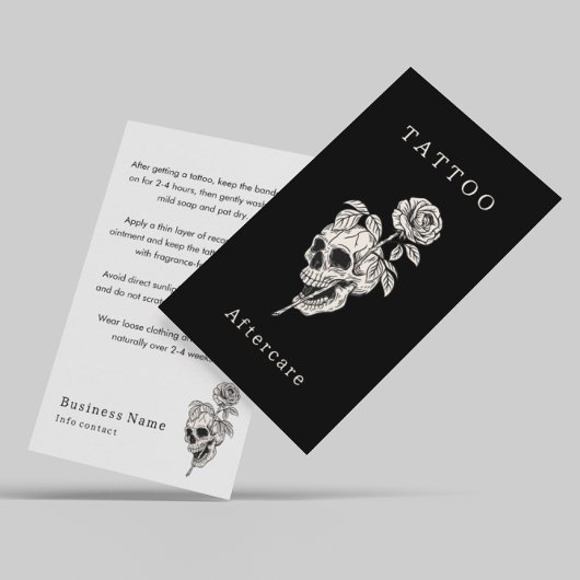 Dark Skull Bones Tattoo Aftercare Instructions Visitenkarte