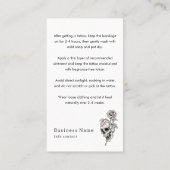 Dark Skull Bones Tattoo Aftercare Instructions Visitenkarte (Rückseite)