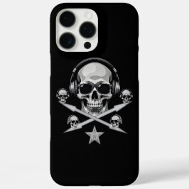 Dark Skull DJ Headphones iPhone 16 Pro Max Case