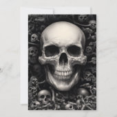 Dark Skull Themed Halloween Einladung (Vorderseite)
