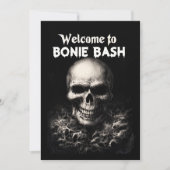 Dark Skull Themed Halloween Einladung (Vorderseite)