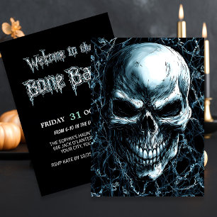 Dark Skull Themed Halloween Einladung