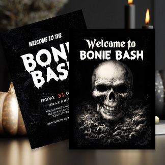 Dark Skull Themed Halloween Einladung