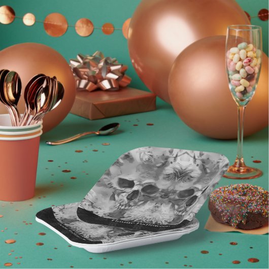 Dark Skulls Halloween-Party Pappteller (Multi)