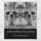 Dark Skulls Halloween Weinetikett (Einzelnes Label)