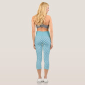 Dark Sky Blue Mermaid Fish Scale Capri Leggings (Rückseite)
