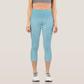 Dark Sky Blue Mermaid Fish Scale Capri Leggings (Vorderseite)