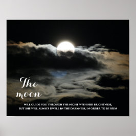 Dark Sky Full Moon Inspiration Zitat Poster