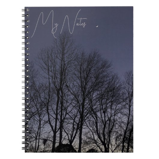 Dark Sky , Moon und Star Spiral Foto Notebook Notizblock (Vorderseite)