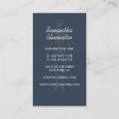 Dark Slate Blue Arzt Skeleton orthopädisch Visitenkarte (Rückseite)