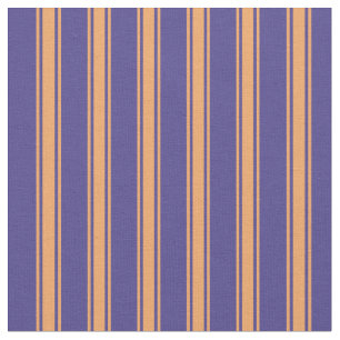Dark Slate Blue & Brown farbige Linien Muster Stoff